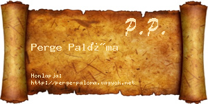 Perge Palóma névjegykártya